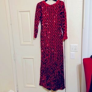 Vintage Lili Diamond 70’s  Sequin Lurex  Gown Sz 6